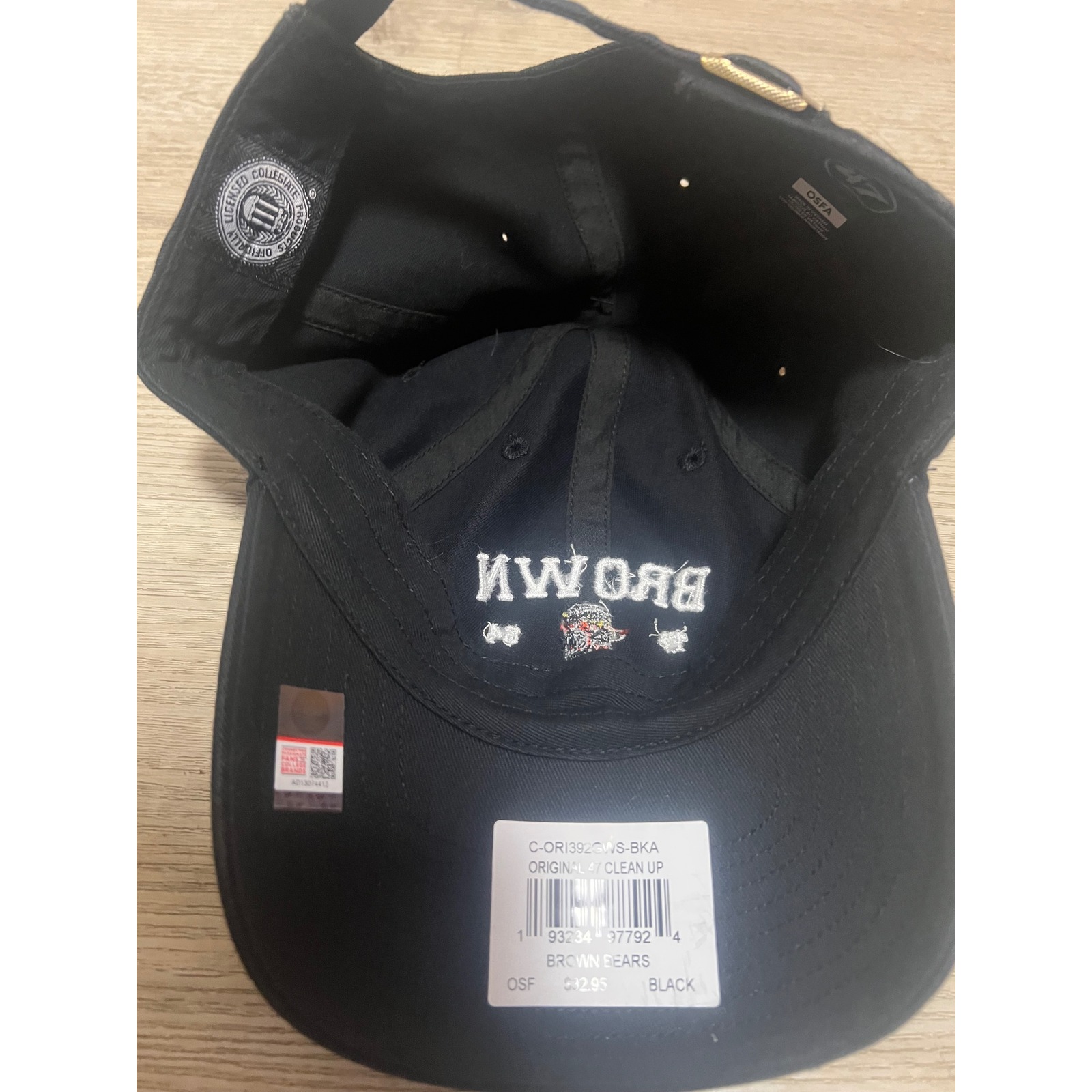 47 Brand Brown University Bears Clean Up Hat Black Adjustable Mens Cap Osfa — image 5 of 7